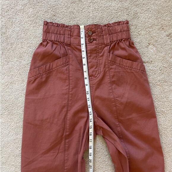 Free People Ready To Run Cinch Waist Pants Size XS Rust Baggy Barrel Tapered - Picture 8 of 9